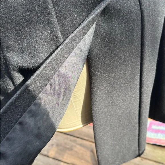 STUNNING vintage Ralph Lauren Rugby Black Long Single-Breasted Tailored Coat - Picture 9 of 16